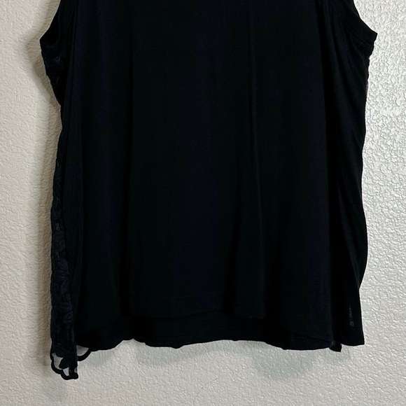 J. Crew Embroidered Floral Lace Overlay Black Tank Top, Size XL - Picture 7 of 10